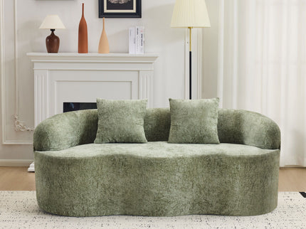 Curved Loveseat Sofa With Round Armrest