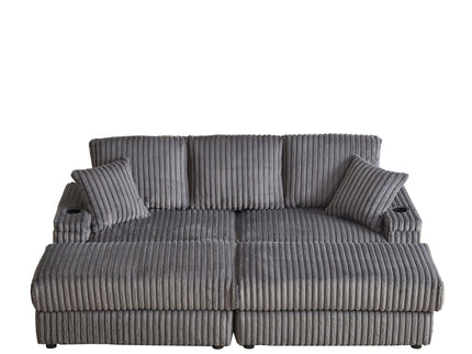 3 Seater Sofa With 2 Ottomans For Living Room