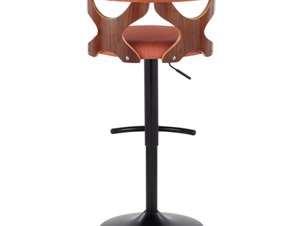 Gardenia - Contemporary Adjustable Barstool With Swivel With Rounded T Footrest (Set of 2)