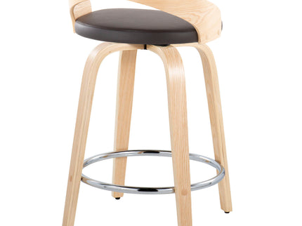 Grotto - Contemporary Fixed Height Counter Stool & Swivel, Round Footrest (Set of 2)