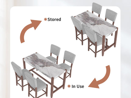 5 Piece Counter Height Dining Set With 4 Upholstered Chairs
