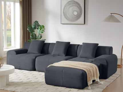 L Shaped Modular Sectional Sofa And Movable Ottoman