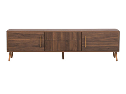 TV Stand With 2 Drawers, Media Console Table For TVs Up To 80'' For Living Room - Walnut