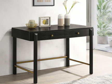 Anser - 2 Drawer Vanity Desk Makeup Table Rounded Design - Black