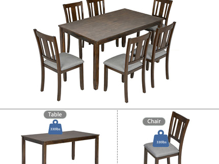 Kitchen Dining Set, Rectangular Dining Table With Upholstered Chairs