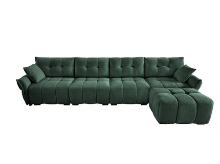 Sofa Set With Ottoman And Pillows, Textured, High Resilience Cushions
