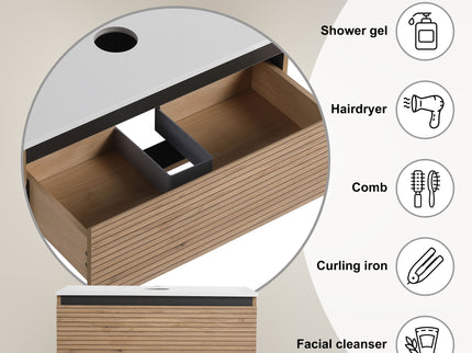 Wall Mounted Bathroom Vanity & 1 Soft Close Drawer (Excluding Sink)