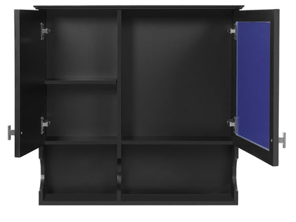 Wall Mounted Mirror Medicine Cabinet, Bathroom Storage With Doors And Open Shelves