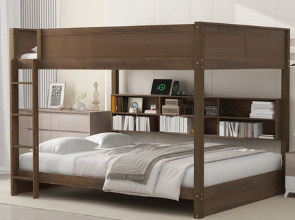 Bunk Bed With Storage Cabinets And USB Ports