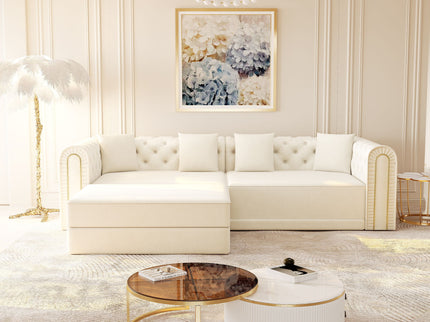 3-In-1 Convertible Sleeper Sofa With Movable Ottoman For Living Room