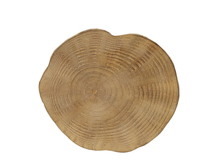 Hand Painted Wood Stump Style Outdoor Side Table - Light Brown