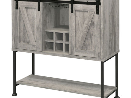 Hovander - Sliding Door Bar Cabinet - Gray