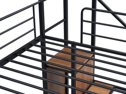 Bunk Bed With Lateral Storage Ladder And Wardrobe