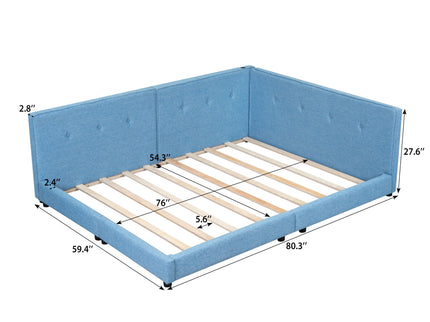Modern Upholstered Platform Bed With USB Ports And LED Belt