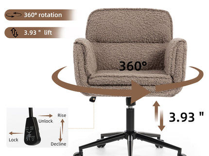 Criss Cross Swivel Desk Chair With Adjustable Armrests & Wheels For Home Office