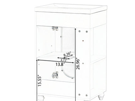 Modern Bathroom Vanity With Sink, Adjustable 2 Tier Shelf