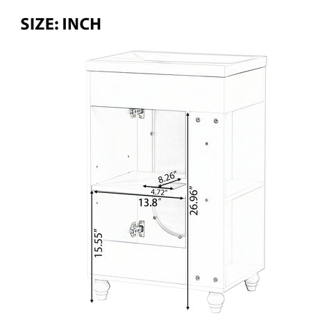 Modern Bathroom Vanity With Sink, Adjustable 2 Tier Shelf