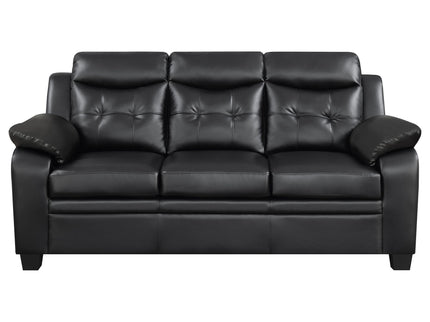 Eaton - Padded Sofa With Tufted Design - Black