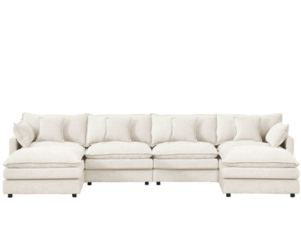 Modular U Shaped Sectional Sofa, 4 Seater Comfy Cloud Couch