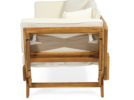 Outdoor Acacia Wood Expandable Daybed With Cushions
