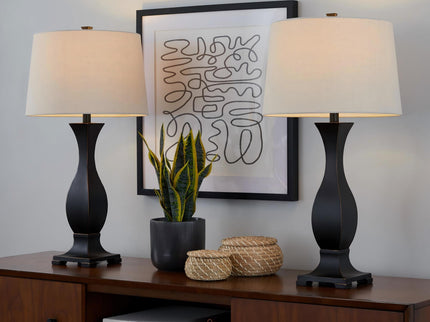 Riley - Contemporary Table Lamp (Set of 2) - Oil Rubbed Bronze / Oat