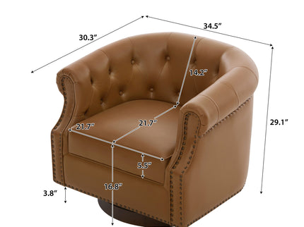 360° Swivel Accent Chair With Curved Back