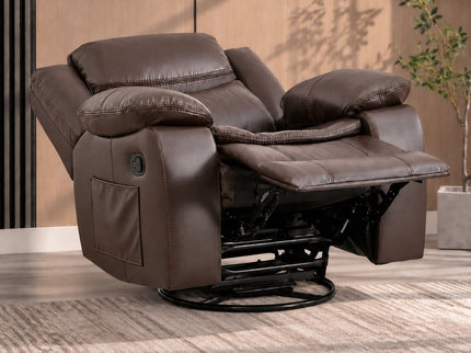 Rocker Recliner Chair With Manual Recline And 360° Swivel Base
