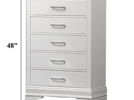 Chest, 5 Drawer Storage Furniture - White