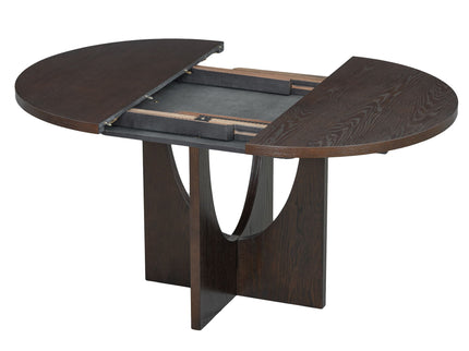 Topmax - 5 Piece Modern Extendable Round Dining Table Set With Removable Leaf For Small Places