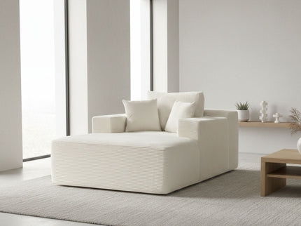 Convertible Chaise Lounge Chair With Wide Armrest & Throw Pillows