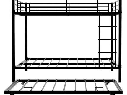 Bunk Bed For Kids, Convertible Frame With Ladders & Guardrail
