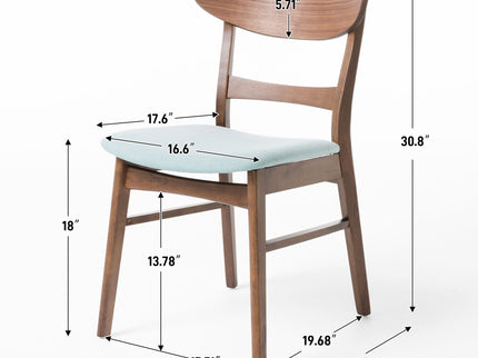 Mid Century Dining Chairs With Cushioned Seats And Wood Frame (Set of 2)