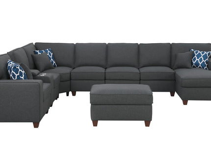 Eric - 9 Piece Upholstered Sectional With Ottoman
