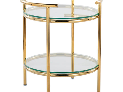 Rhonda - Contemporary / Glam Side Table - Gold / Clear