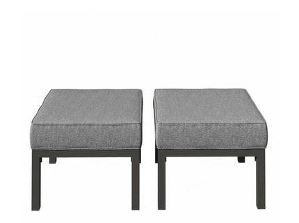 Patio Ottomans With Cushions, All-Weather Footrests (Set of 2)