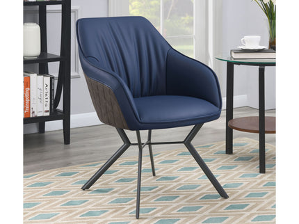 Upholstered Dining Chairs (Set of 2) Retro Bucket Seat - Blue