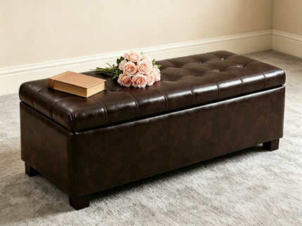 Elegant Tufted Storage Ottoman Bench
