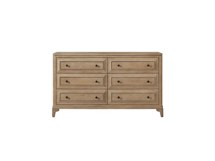 Queen Canopy Bedroom Set With A 2 Drawer Nightstand A Dresser With Poster Mirror And A Door Chest - Sand