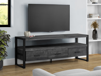 TV Stand, Console, Media Entertainment Center, Storage Solution Drawers - Black