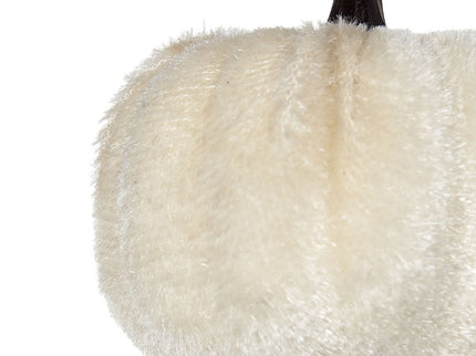 Velvety Pumpkin In Mesh Bag, Bag / 12, For Holiday Harvest Festival Fall Festival & Thanksgiving (Set of 4) - White