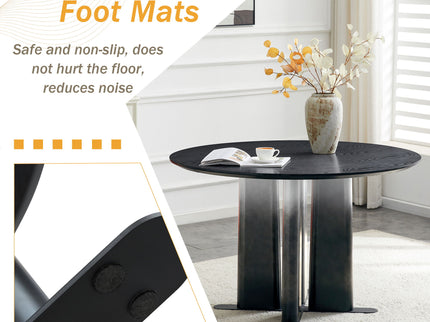 Round Dining Table With Cross Base, Modern Home Furniture