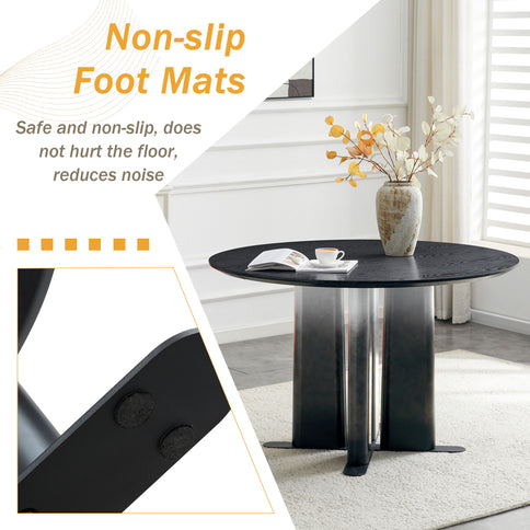 Round Dining Table With Cross Base, Modern Home Furniture