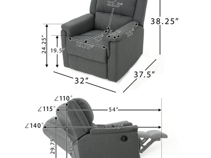 Glider Recliner With Swivel, Manual Reclining Chair