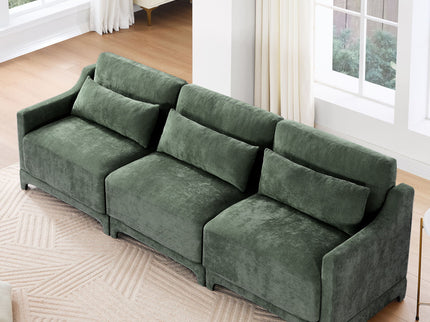 Elegant Sofa With Ergonomic Design And Lumbar Pillows