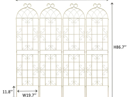 Metal Garden Rustproof Trellis For Climbing Plants Outdoor Flower Support