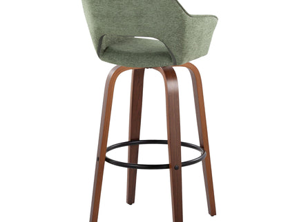 Mustang - Contemporary Fixed Height Barstool With Swivel & Round Footrest (Set of 2)
