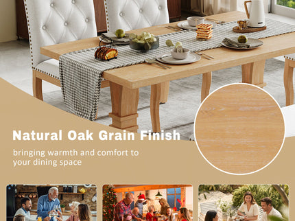 Dining Set With Bench, 6 Piece
