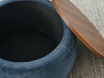Round Storage Ottoman, 2 In 1 Function, End Table And Ottoman