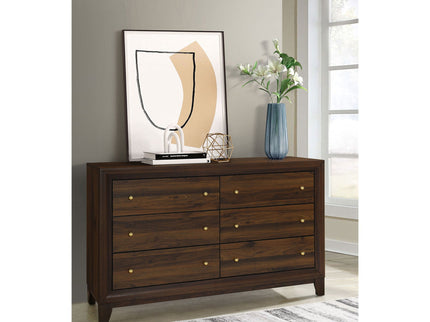 Anza - 6 Drawer Dresser Cabinet - Walnut