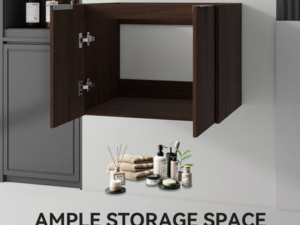 Floating Bathroom Vanity Cabinet With Soft Close Double Doors, Spacious Interior Storage, Wall Mounted, Cabinet Only